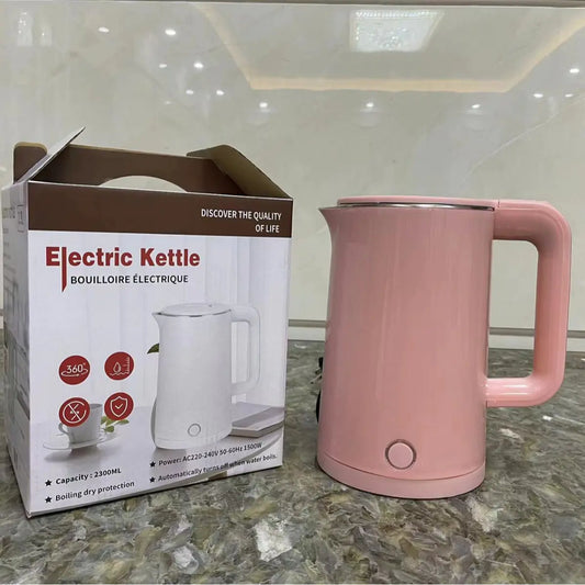 Electric Stainless Steel Kettle with UK and EU Plugs